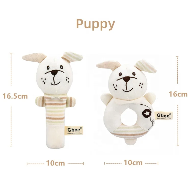 Rattles Baby Toys 0-6 Months Soft Sensory Plush Toy Hand Grip Stuffed Animal Shaker Rattles Toy