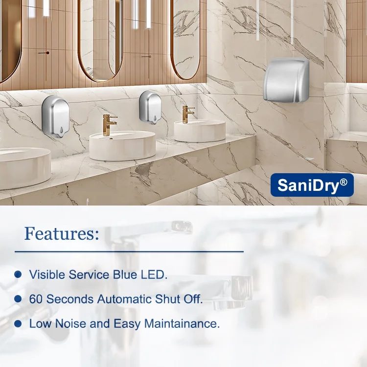 Factory Price Wholesale Sanitary Hotel Touchless Automatic Sensor Stainless Steel Hand Dryer