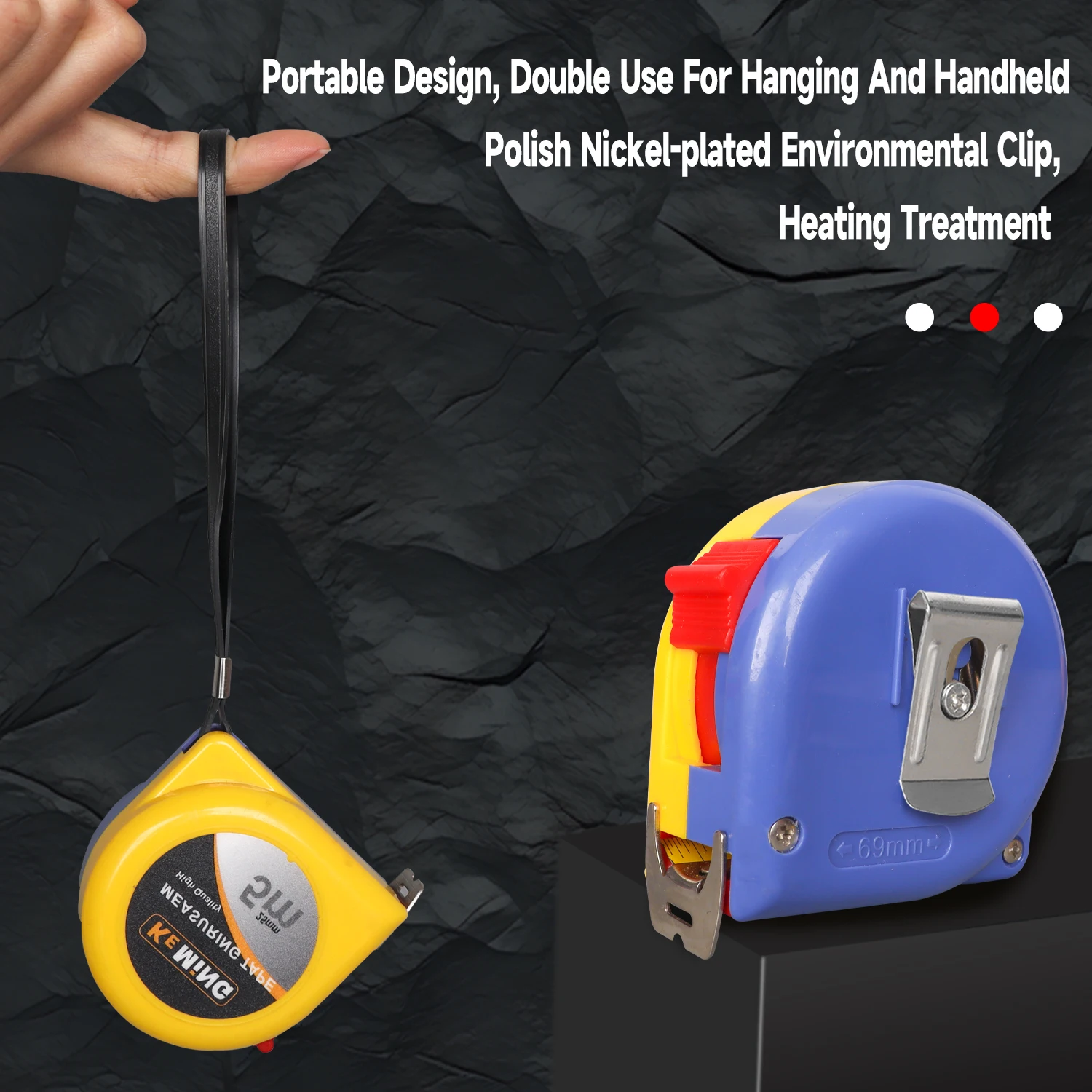 Heavy Duty Tool Tape Measure Double Color Construction Ruler Tapeline Retractable Ruler Steel Factory Wholesale Measuring Tape