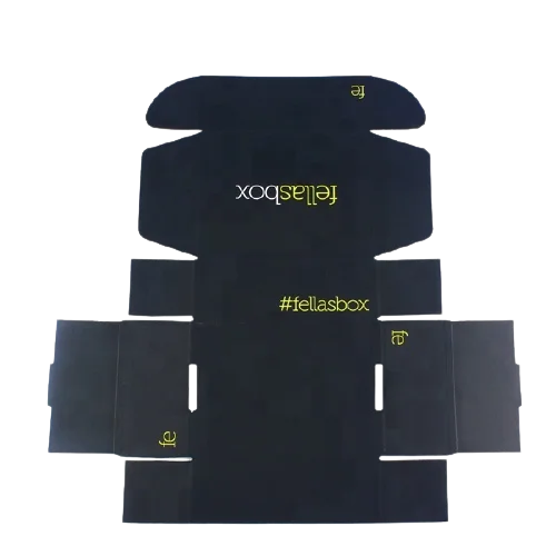 Custom Logo Black Silk Embroidered Fabrics Clothing Packaging Mailer Boxes