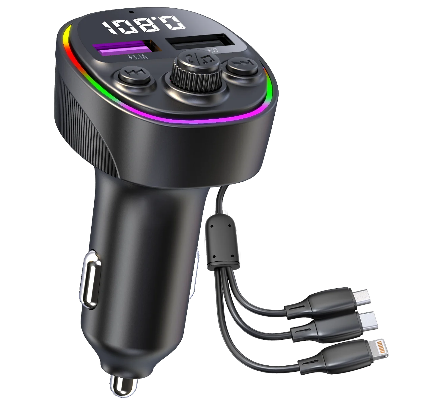 Blue-tooth FM Transmitter Car Charger Car Accessories CS2 Car Wireless BT FM Radio Adapter Music Player Handsfree Calling