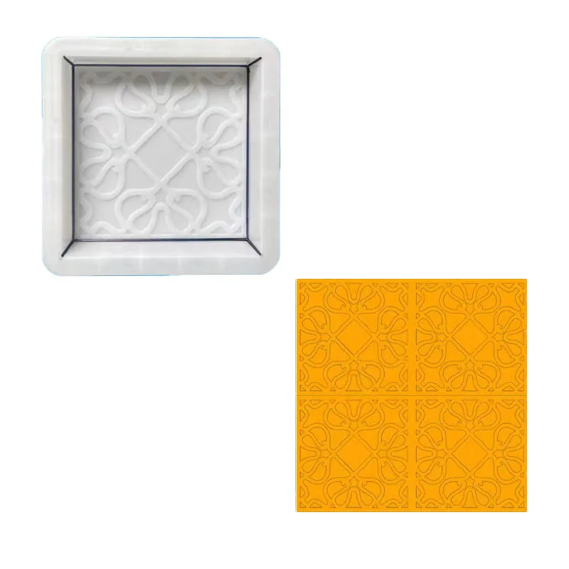 Plastic mould for precast pavement brick of concrete paver and paving road of garden park.