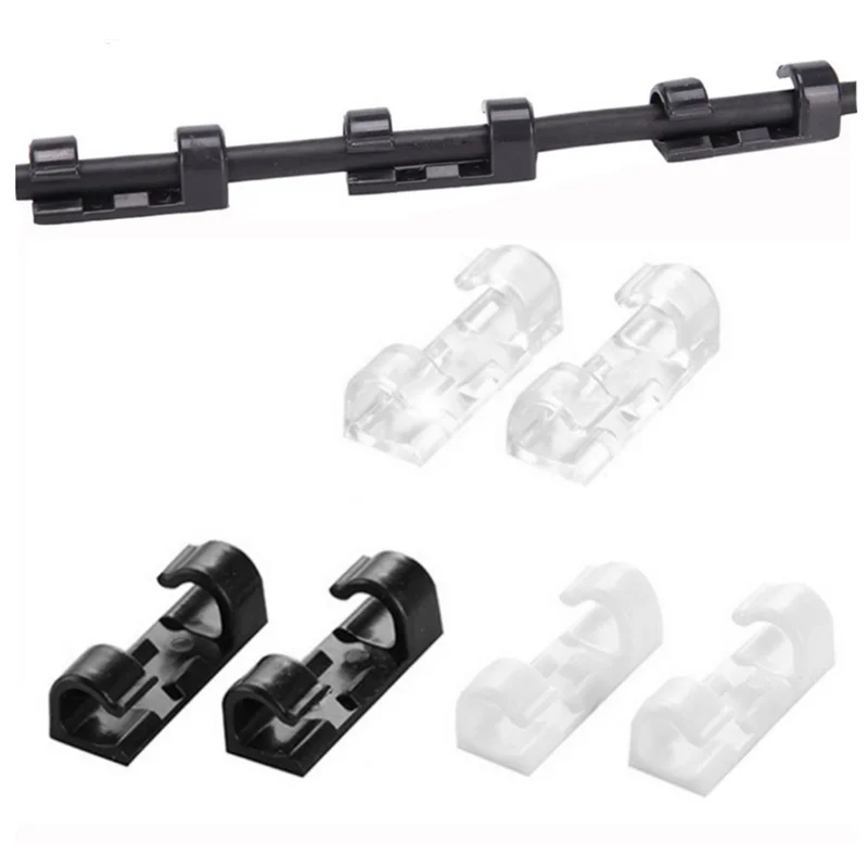 Cable Organizer Clips Cable Management Self-Adhesive Wire Clamp Table Wall Tidy Holder Line Bobbin Winder