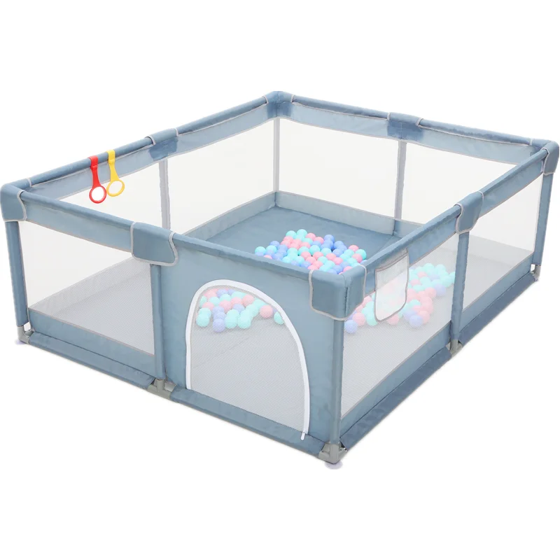 Детский манеж с воротами, складной защитный забор, большой квадратный портативный сетчатый манеж для детей, кровать, заборы для малышей, домашняя игровая ручка, двор