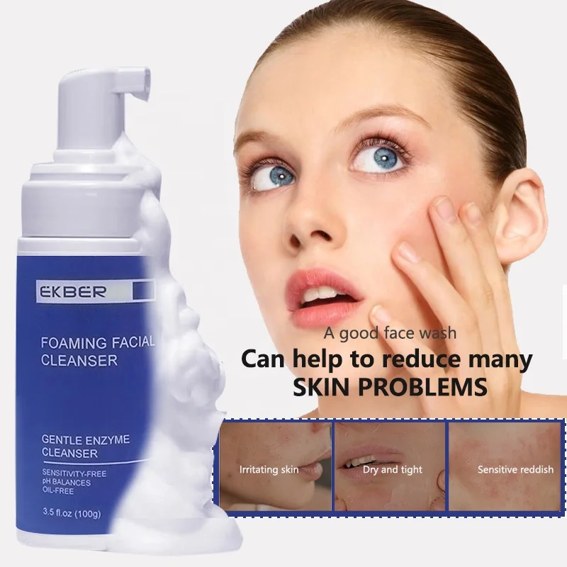 Private Label Bifida Amino Acid Face Cleansing Mousse Gentle Private Label Hydrating Face Wash Foaming Facial Cleanser