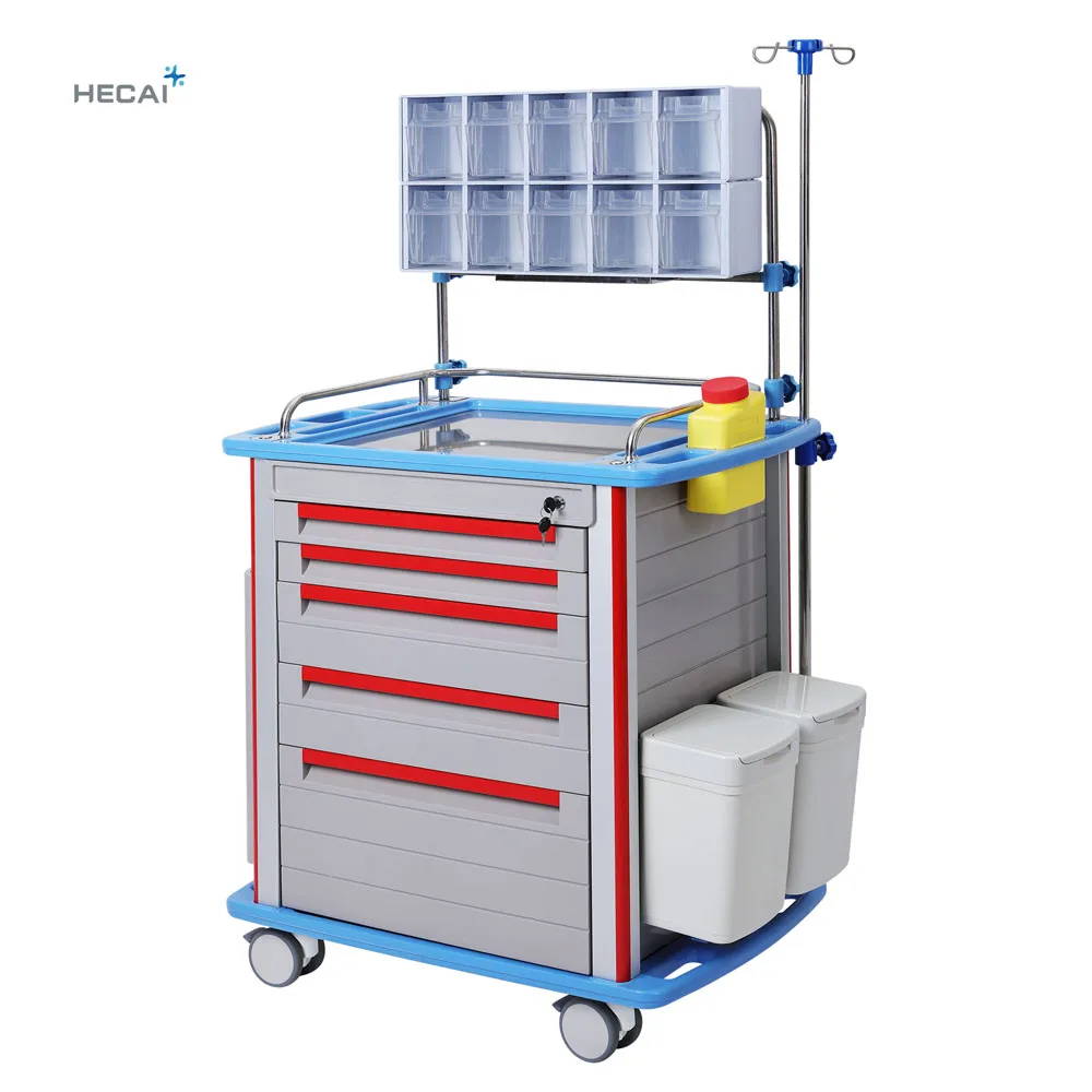 LS-850E2  best quality Luxury crash Cart medical Instrument trolley for sale