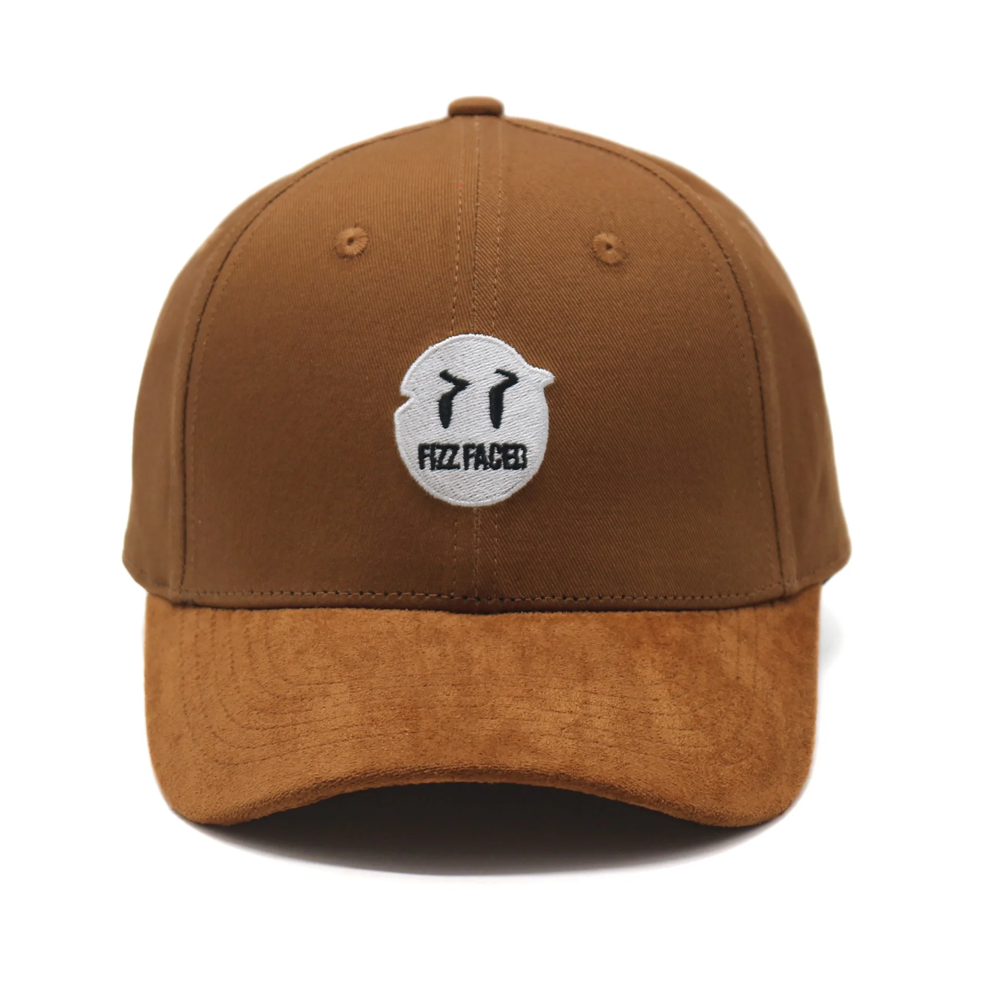 popular hat shape cotton baseball hat suede curved brim adjustable strap with custom embroidery logo custom label