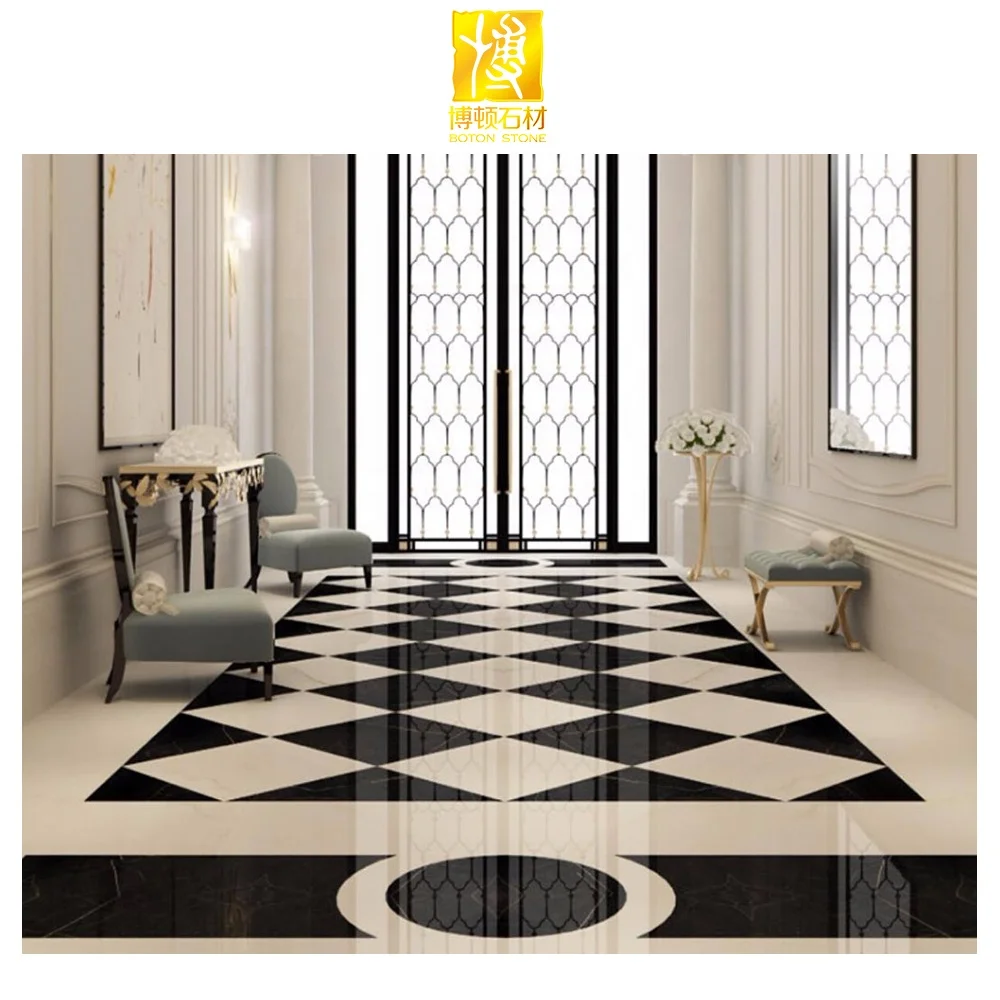 Black Marble Flooring Design Pattern Marble Waterjet Medallion for sale