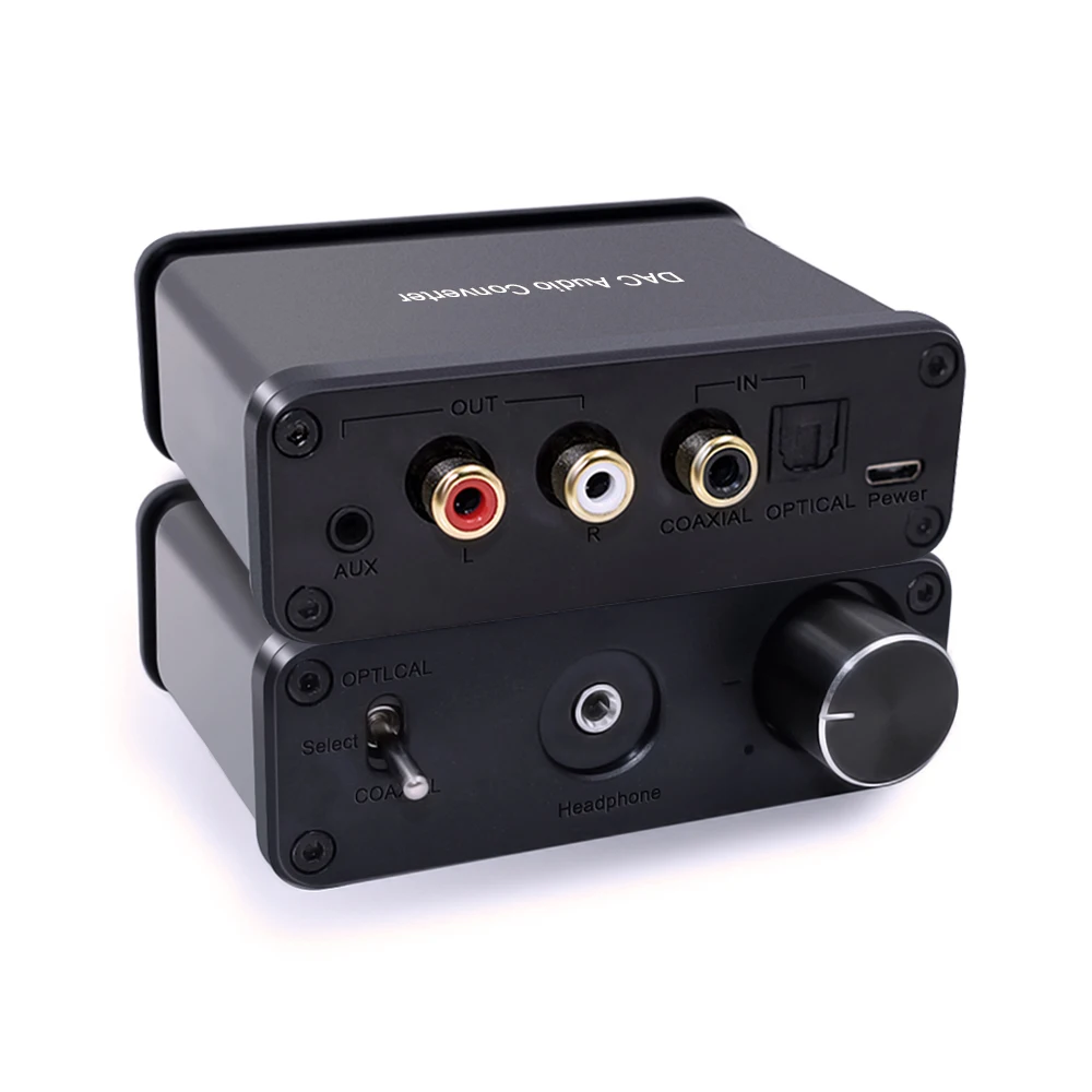 DAC Optical Coaxial Digital to Analog Audio converter with headphone amplifier