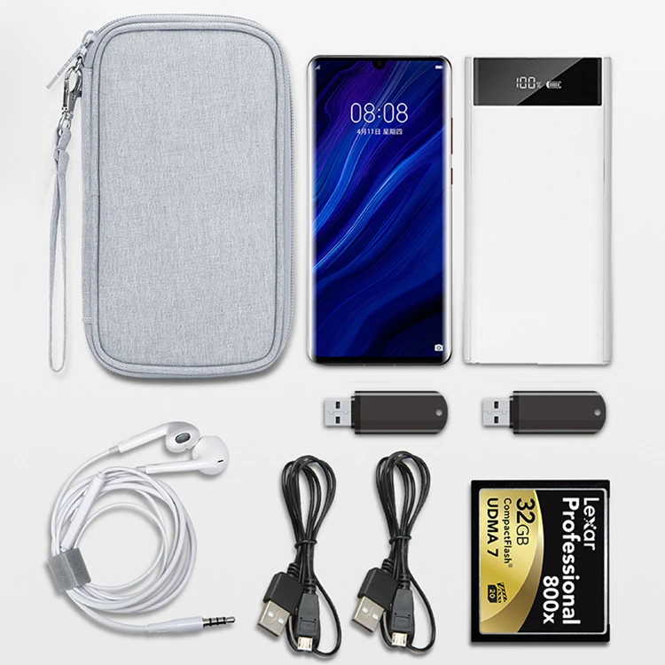 Modern New Flat Multifunctional Data Cable Tech Pouch Organizer Digital Cord Accessory Storage Bag Travel Wardrobe Clothes