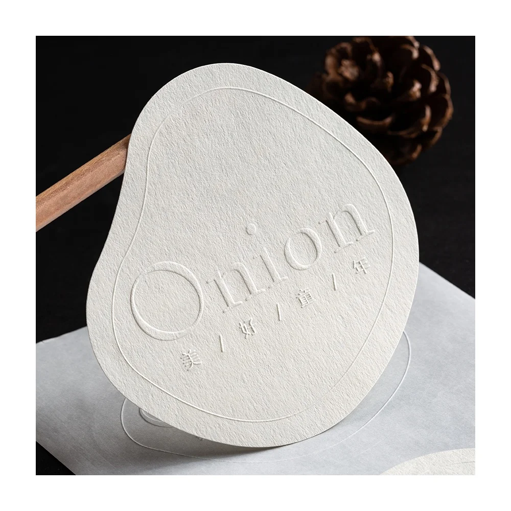 Custom luxury print sticker embossed business label brand logo matte bag sticker