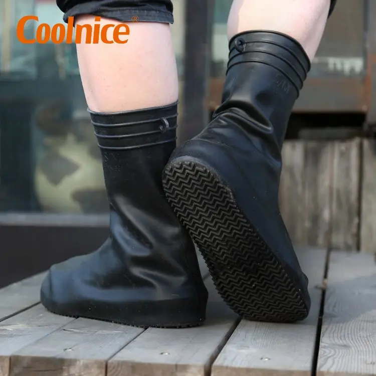 Coolnice fashion design accept customized waterproof rain long  silicone shoe cover