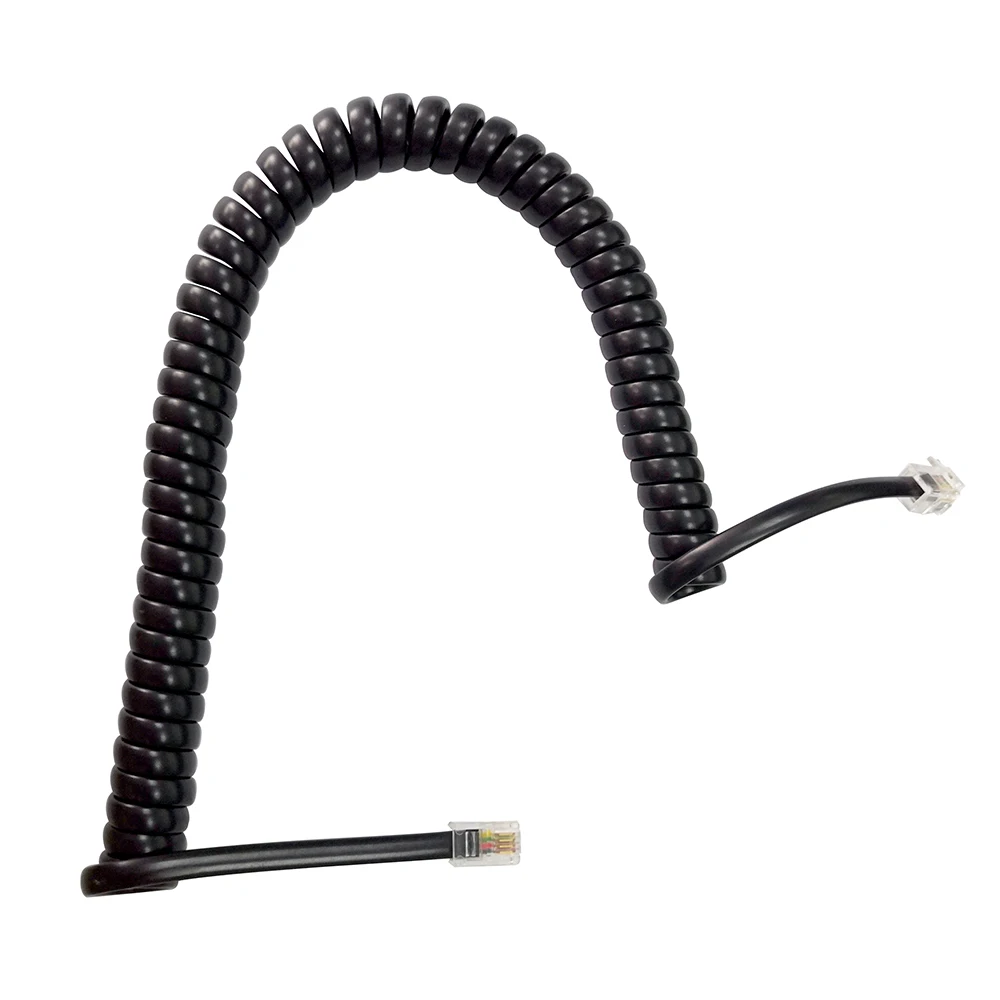 Coiled Telephone Handset Spiral Cable 4P4C Lead Phone Cord