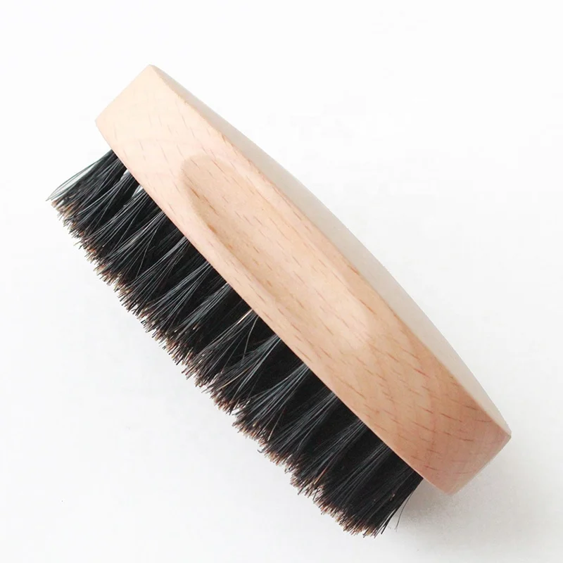 Nature oval wood 100% boar bristle beard shaving brush beard grooming kit for men custom logo