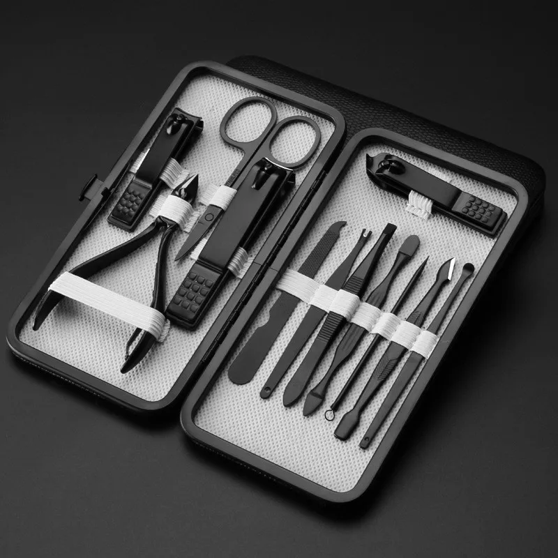 Professional best 7/10/12/15/18pcs mens nail grooming manicure gift set kit