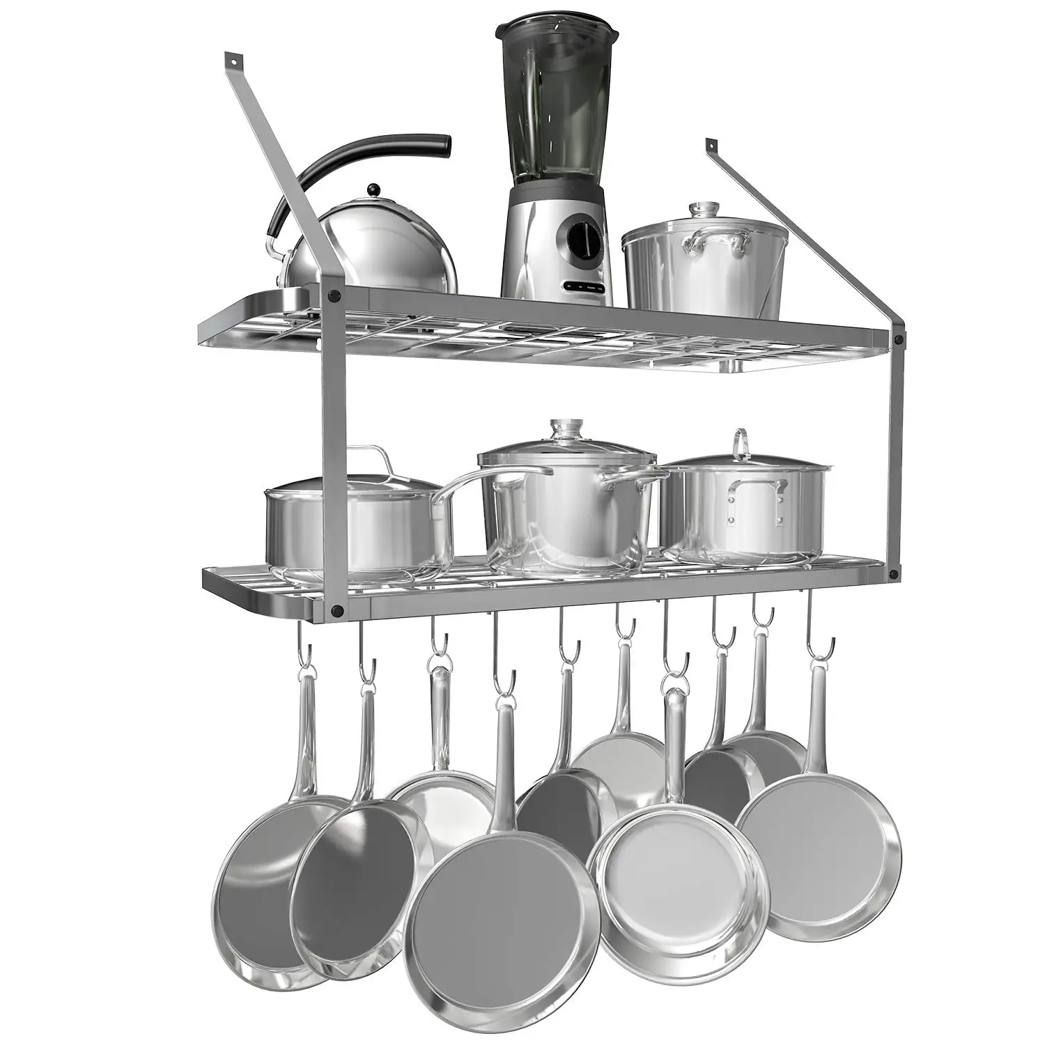 Wall Mounted Plate Display Rack Metal Kitchen Shelves Wall Mount Pot And Pan Wall Rack