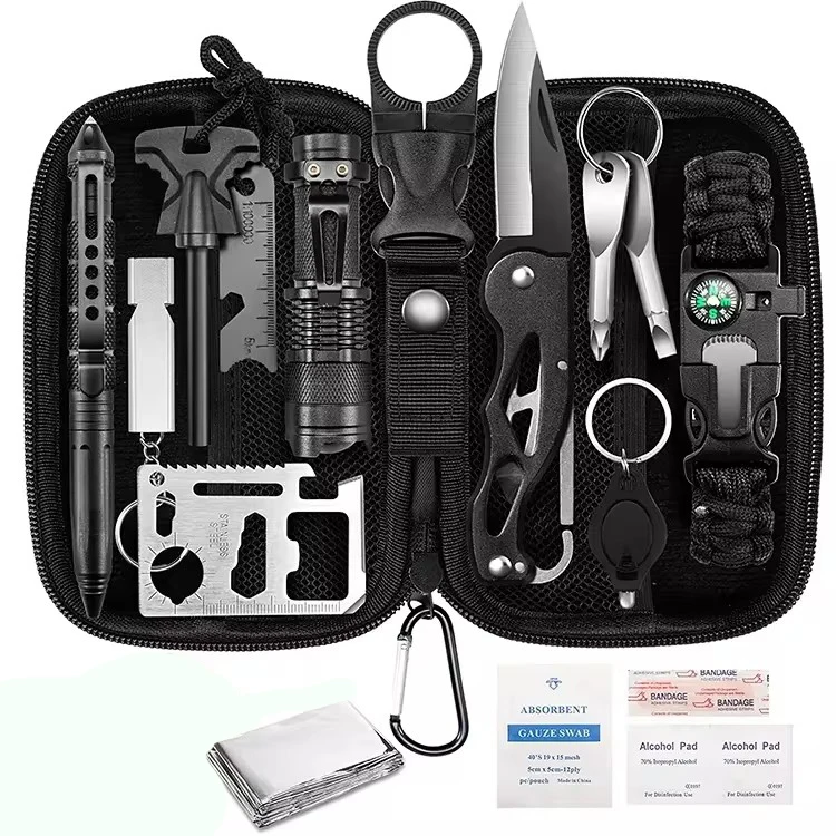 Wholesale Professional Pocket Hiking Camping 16 in 1 Outdoor Emergency Survival Kit