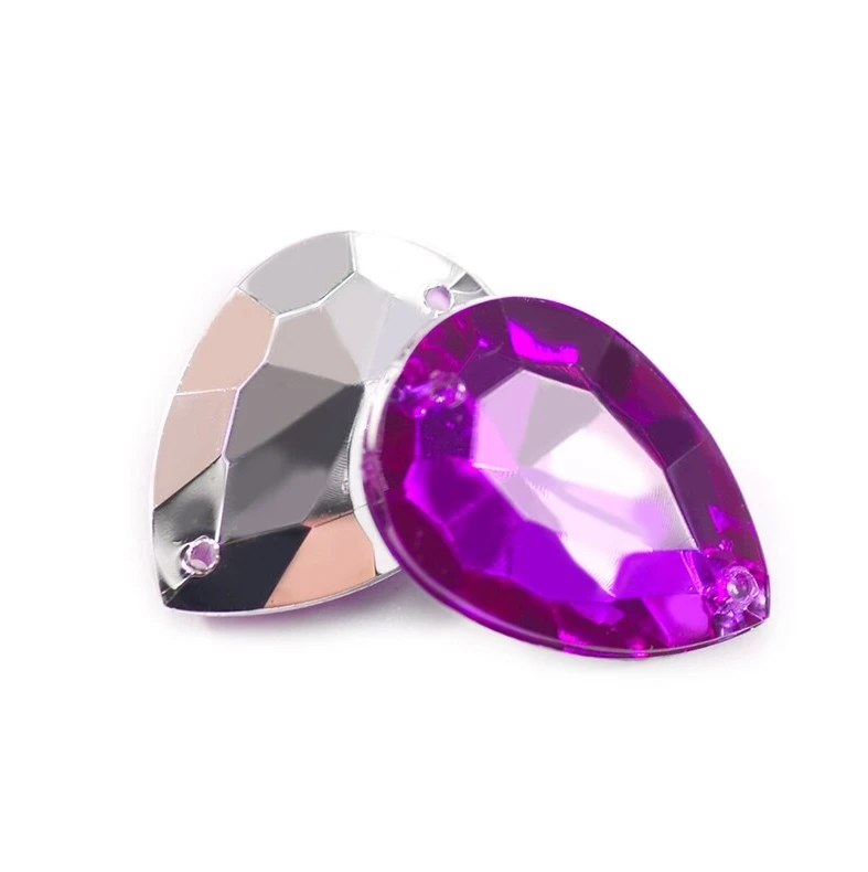 New arrival factory ready to ship gem acrylix stone purple shiny crysal acrylic faceted beads