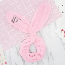 Wholesale Hair Accessories  Elegant Fashion Handmade Custom Logo Soft Velvet Plush Rabbit Bunny Ear Makeup Headband
