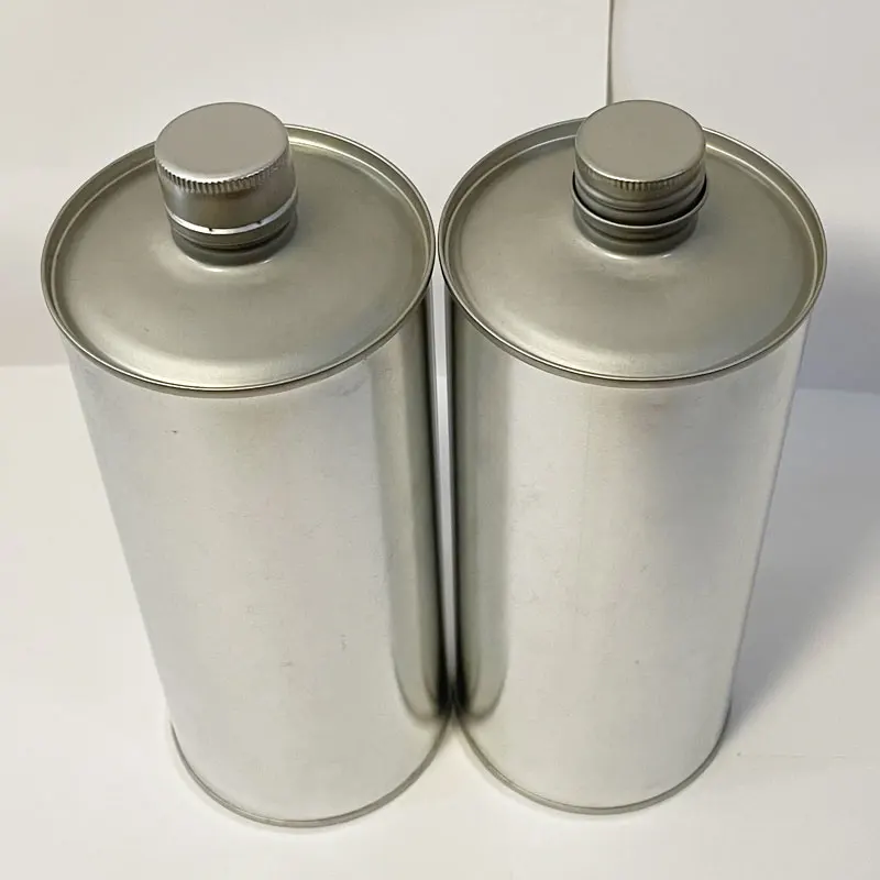 1l tin cans for industrial motor oil petrol screw top with plastic inner lid