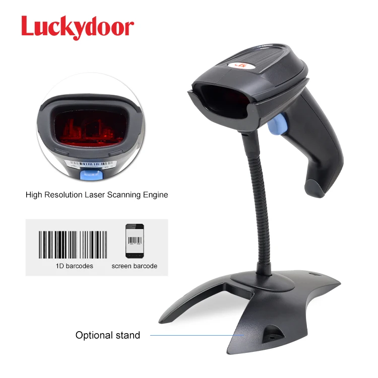 K-211 Handheld USB wired bar code Laser scanner 1D barcode printer Scanner for store