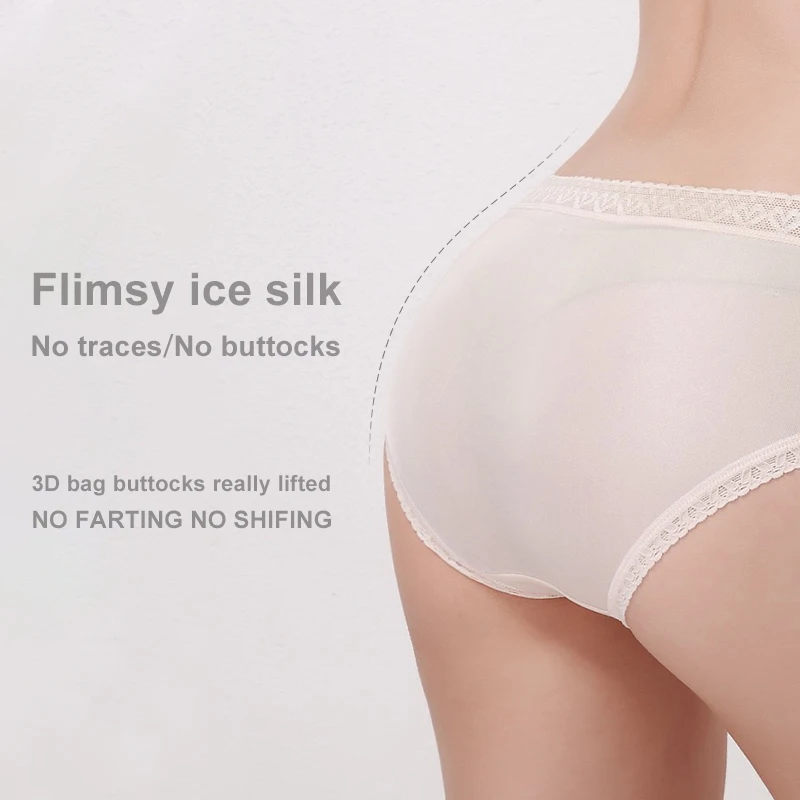 Mansphil silk and viscose lace trimmed lingerie breathable and soft women underwear