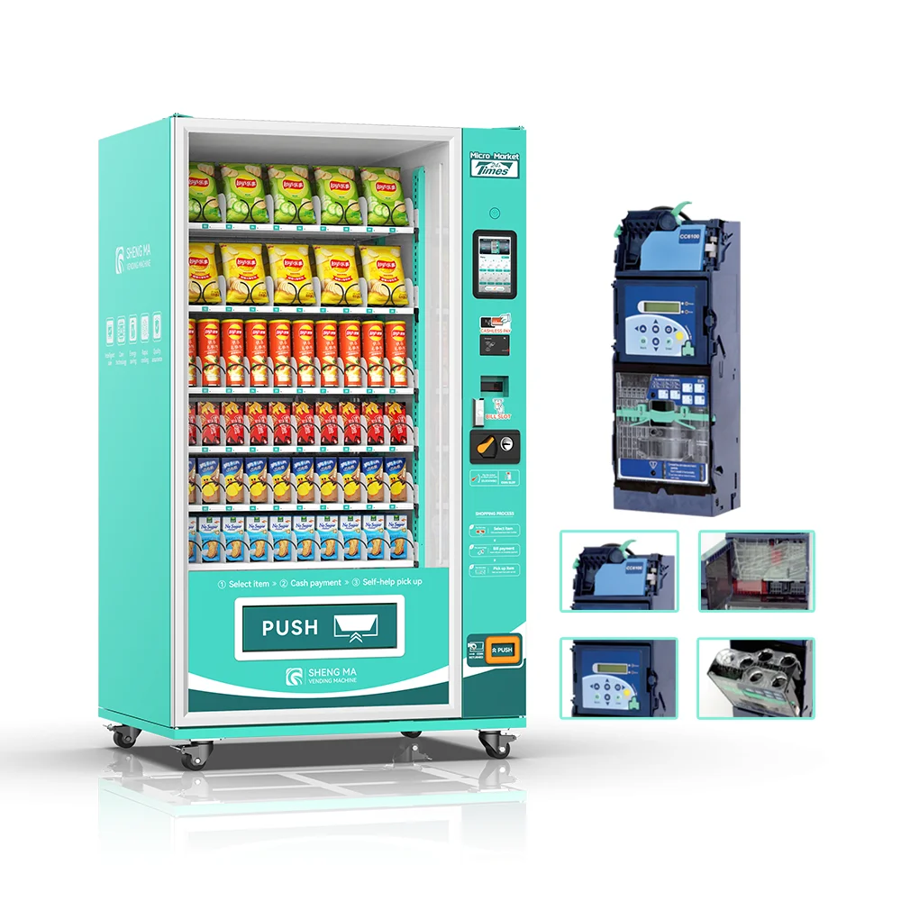 Multiple Payment Systems Snack food vending machine touch lcd screen fully automatic vending machine