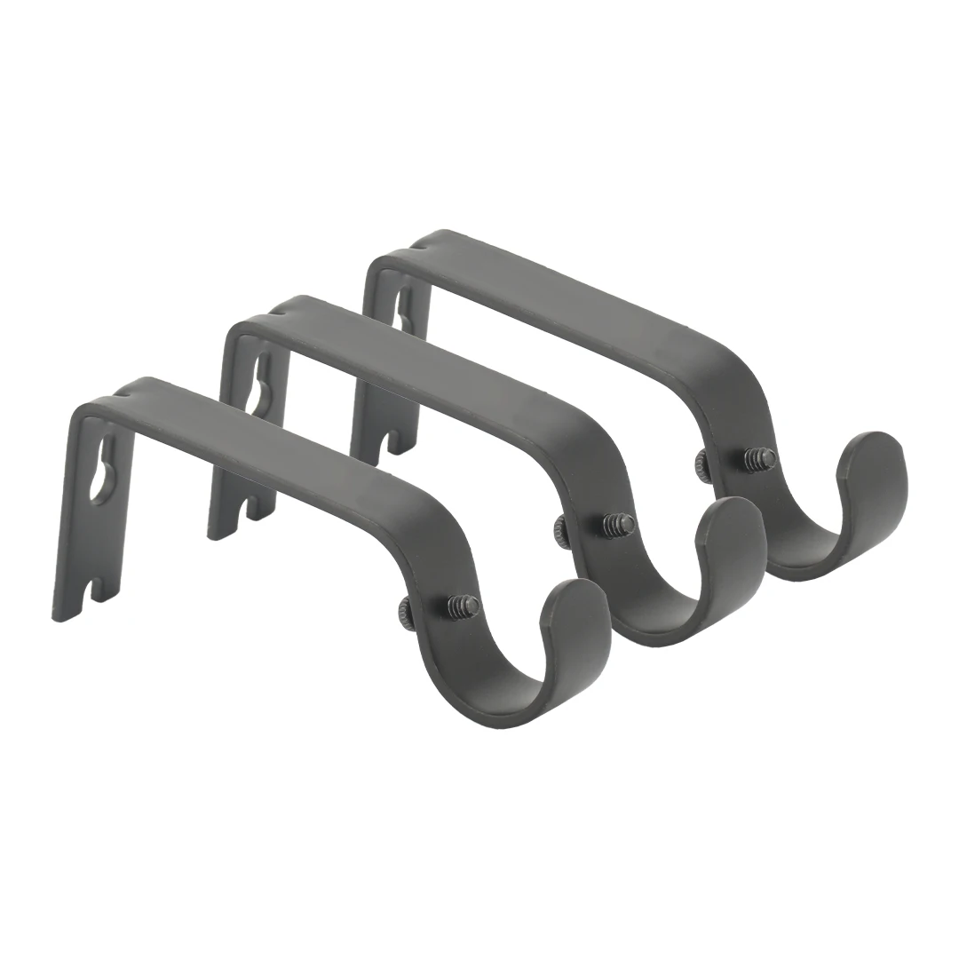 JNS Brass Curtain Double Brackets Supports UK Market Hang Curtain Pole Double Rod Brackets No Screw