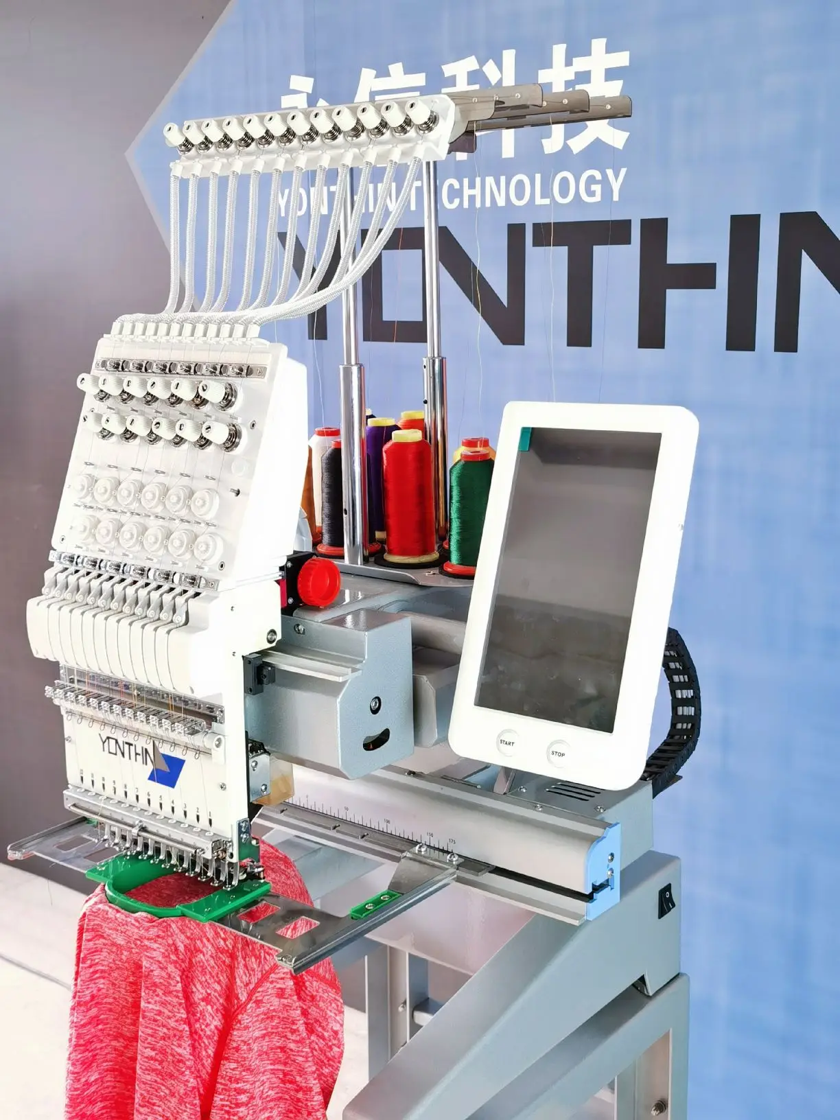 Yonthin 12 needles cheap price single head cap and t-shirt embroidery machine