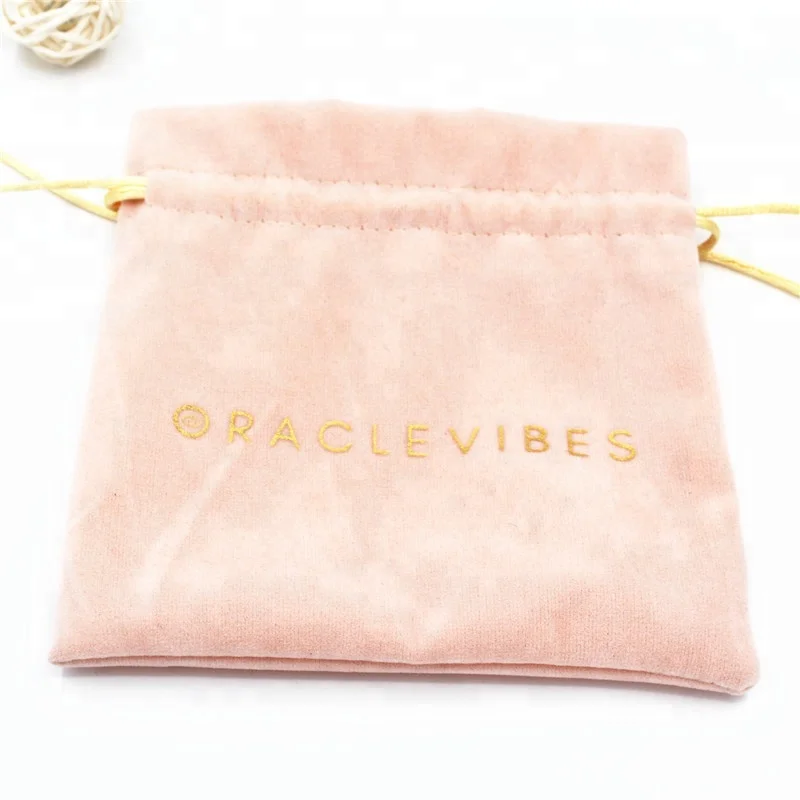 Горячая Распродажа, упаковка для косметики на шнурке с напечатанным логотипом на заказ, розовая бархатная сумка для ювелирных изделий, розовая сумка для ювелирных изделий