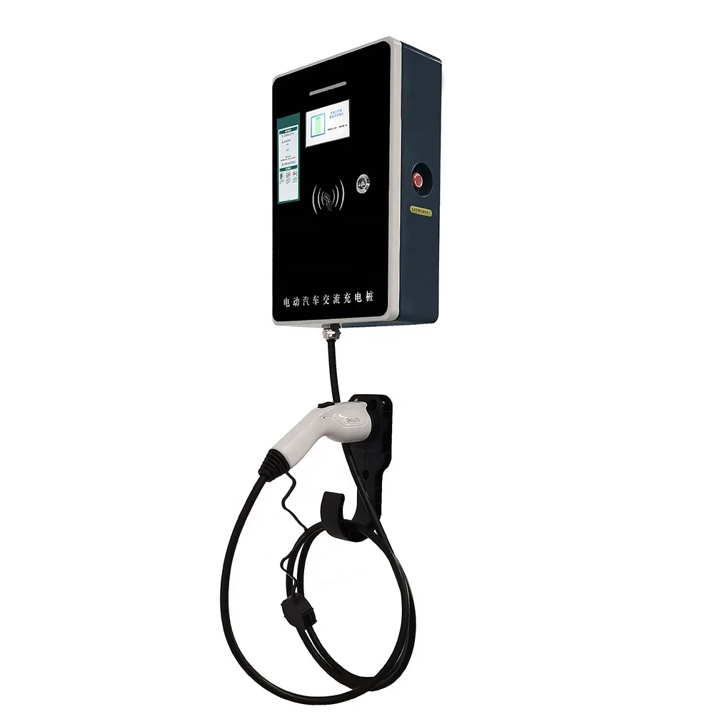 Swiping Card Payment EV 7kw AC Wall Mounted Electric Vehicle Charging Station Pile For Household