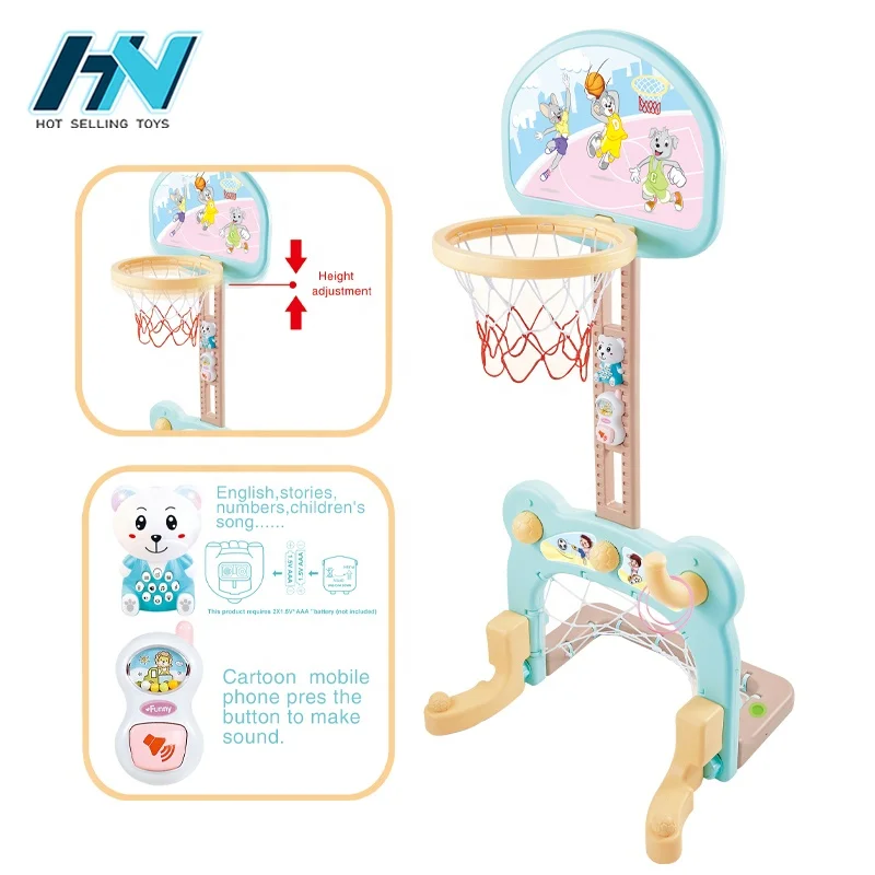 
Kids sport game indoor 2 in 1 football door rack basketball toy set 