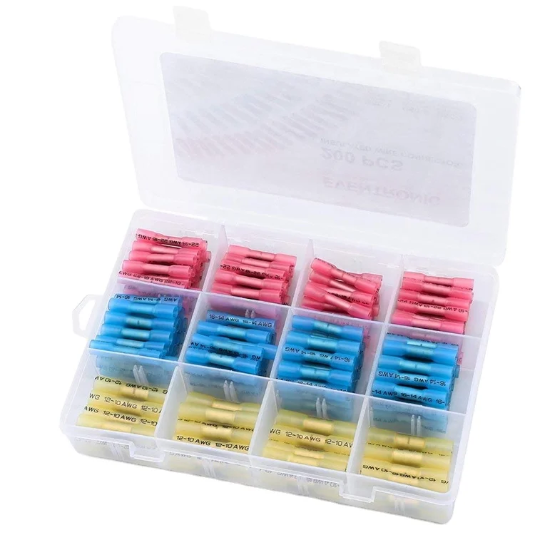 14-16 AWG(1.5-2.5mm2)  Blue Wire Splices Heat Shrink Butt  Connectors or 200pcs whole boxed kits