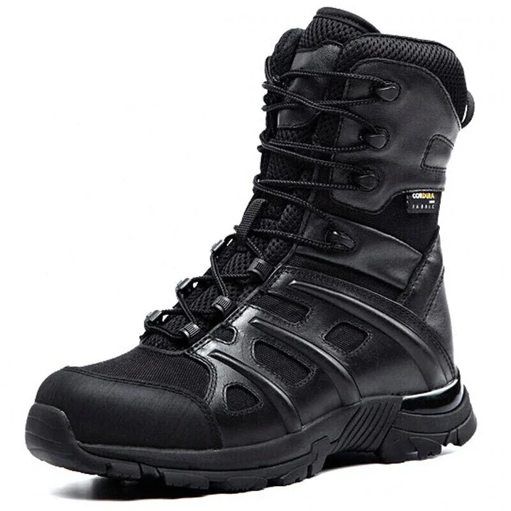 Men Leather Waterproof Tactical Boots Breathable Nylon Outdoor Sport Desert Climbing High Quality Trekking Hiking Combat boots
