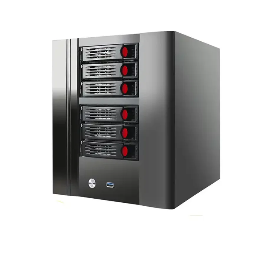 Tower nas storage server case 6 hot swap bays industrial server chassis