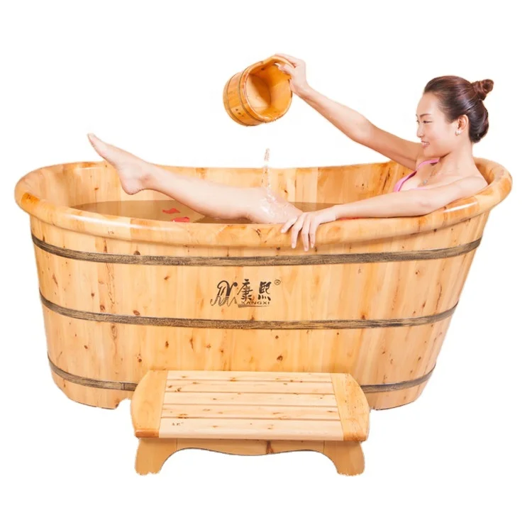Древесина кедра Ванна Твердая деревянная ванна джакузи