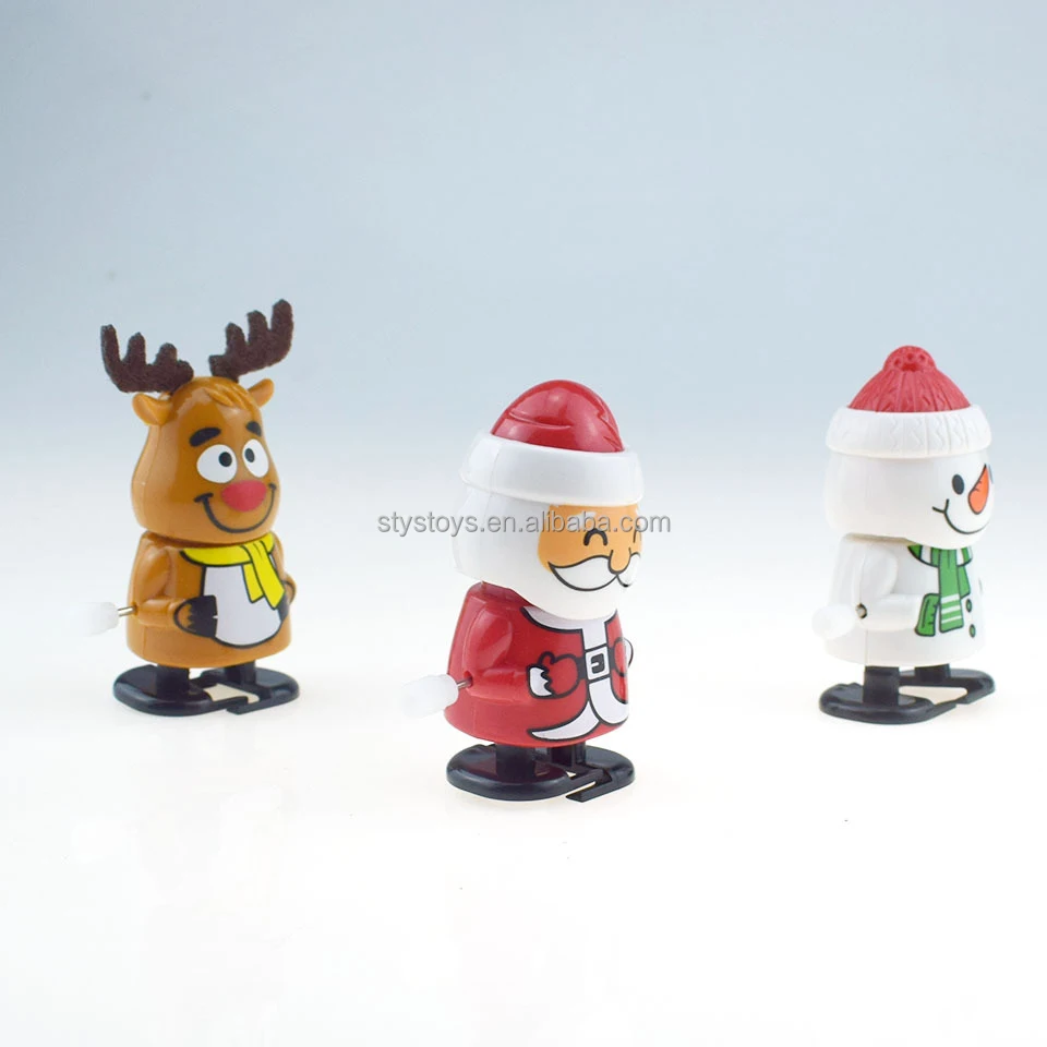 Christmas Wind-Up Toys Shaking Head Walking Mini Christmas Toys Wind-up Santa Snowman