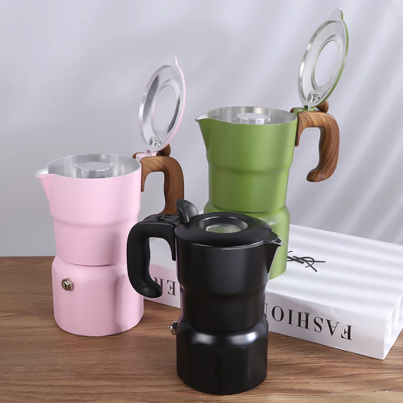 HIGHWIN Stovetop Espresso Maker Induction Stovetop Moka Coffee Pot for Cappuccino or Latte