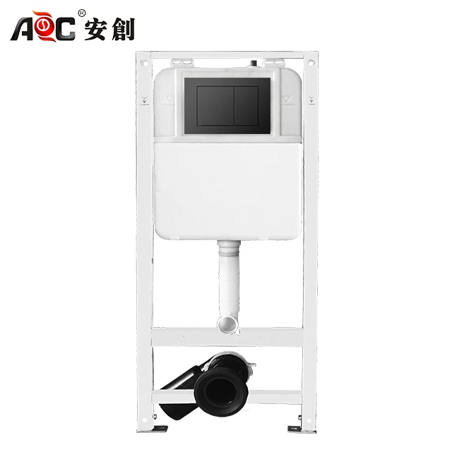 Wall hung toilet built-in wall installation simple stylish concealed tank flush toilet cistern with high-density frame