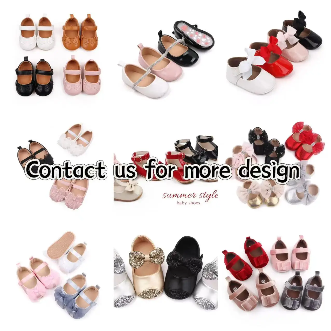 Infant Baby Girls Mary Jane Flats Bow Non-Slip Soft Sole Princess Toddler First Walker Sneakers Crib Shoes Wedding Dress Shoes