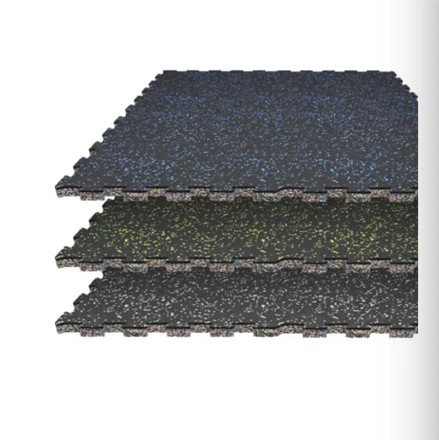 Heavy Duty Gym Floor  Shockproof Rubber Tiles Floor Mat For Fitness Equipment Black Puzzle waterproof Rubber Flooring