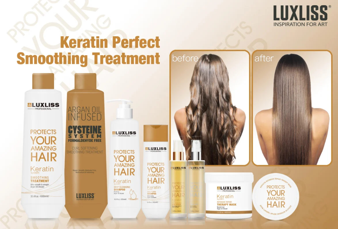 Brand New Luxliss Hair Treatment Keratin for Straightening Damaged Hair Brazilian Protein Hair Treatment for Salon