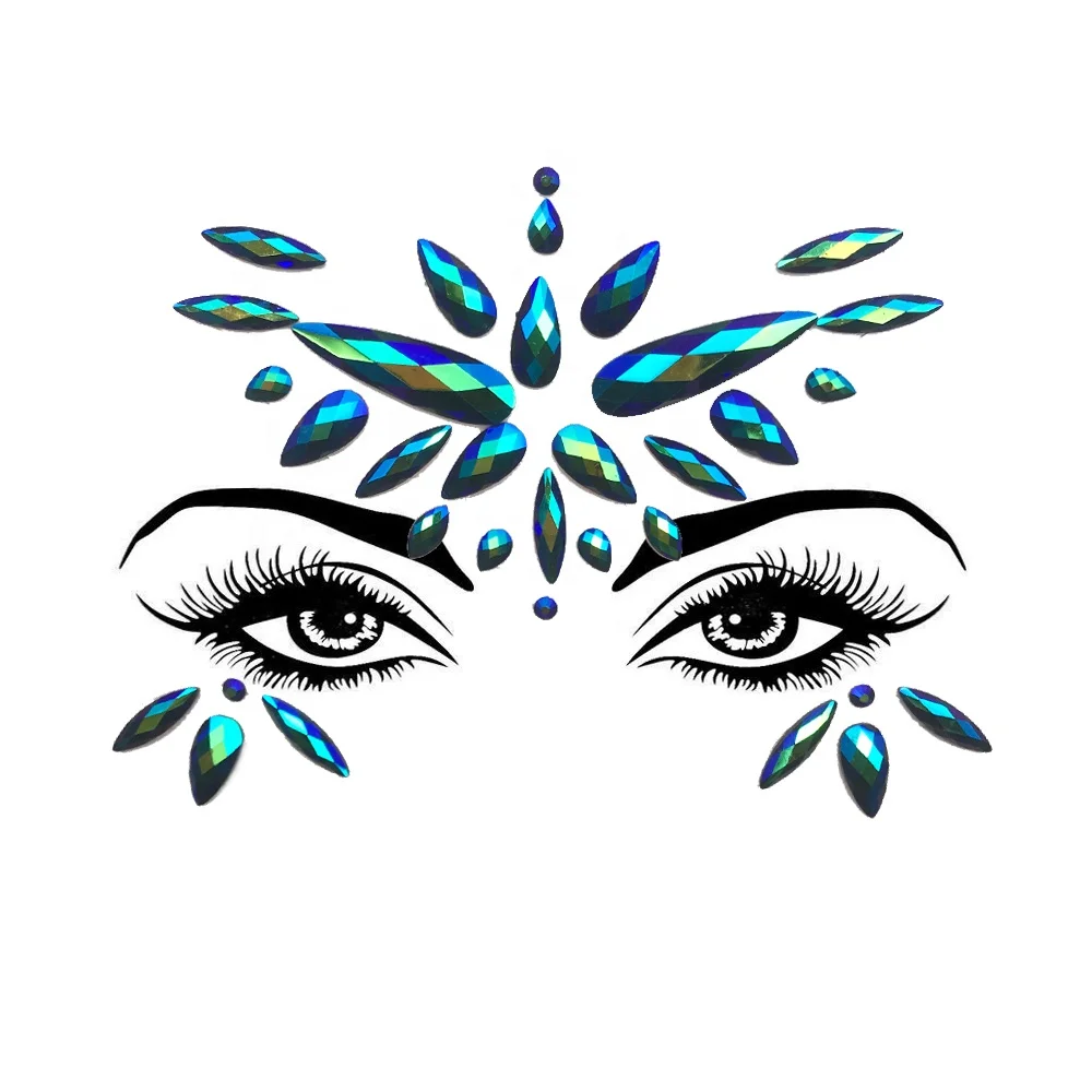 Beauty Festival Face Gem Forehead Tattoo Sticker Rhinestone Party Decor Gem Eye Sticker