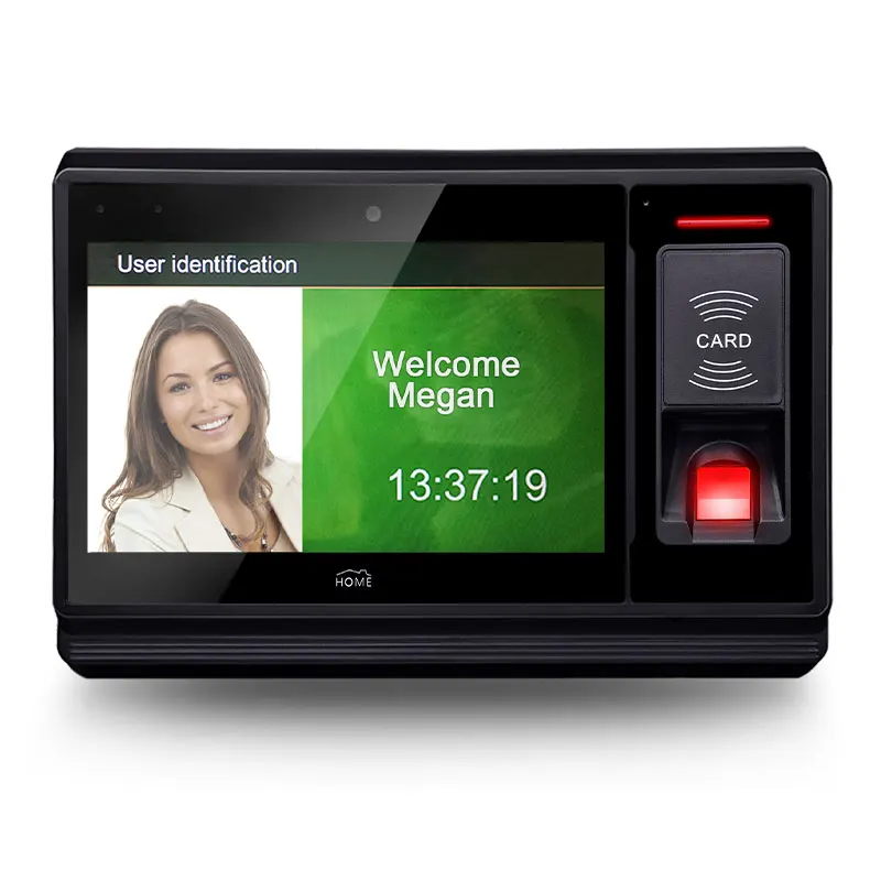 Все-в-одном 7 дюймов Android в реальном времени отпечатков пальцев биометрическая система посещаемости времени с NFC кард-ридер, камера