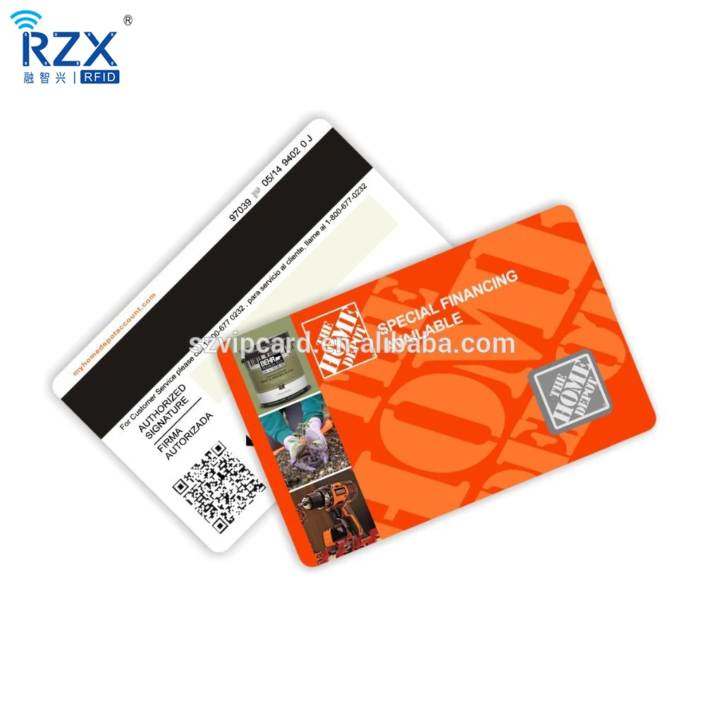 Fancy Signature Panel Encoding HICO PVC Business Magnetic Card with Barcode Printing