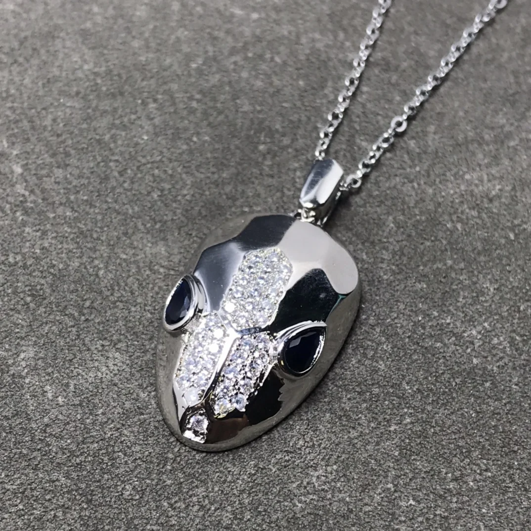 Charming fashion factory wholesale S925 sterling silver diamond snake necklace ladies jewelry set DIY