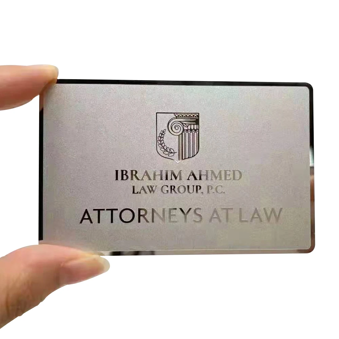Customized Colorful Printing High End Cheap Engraved Silver Color Stainless Steel Laser Cut Engraving Metal Business Card