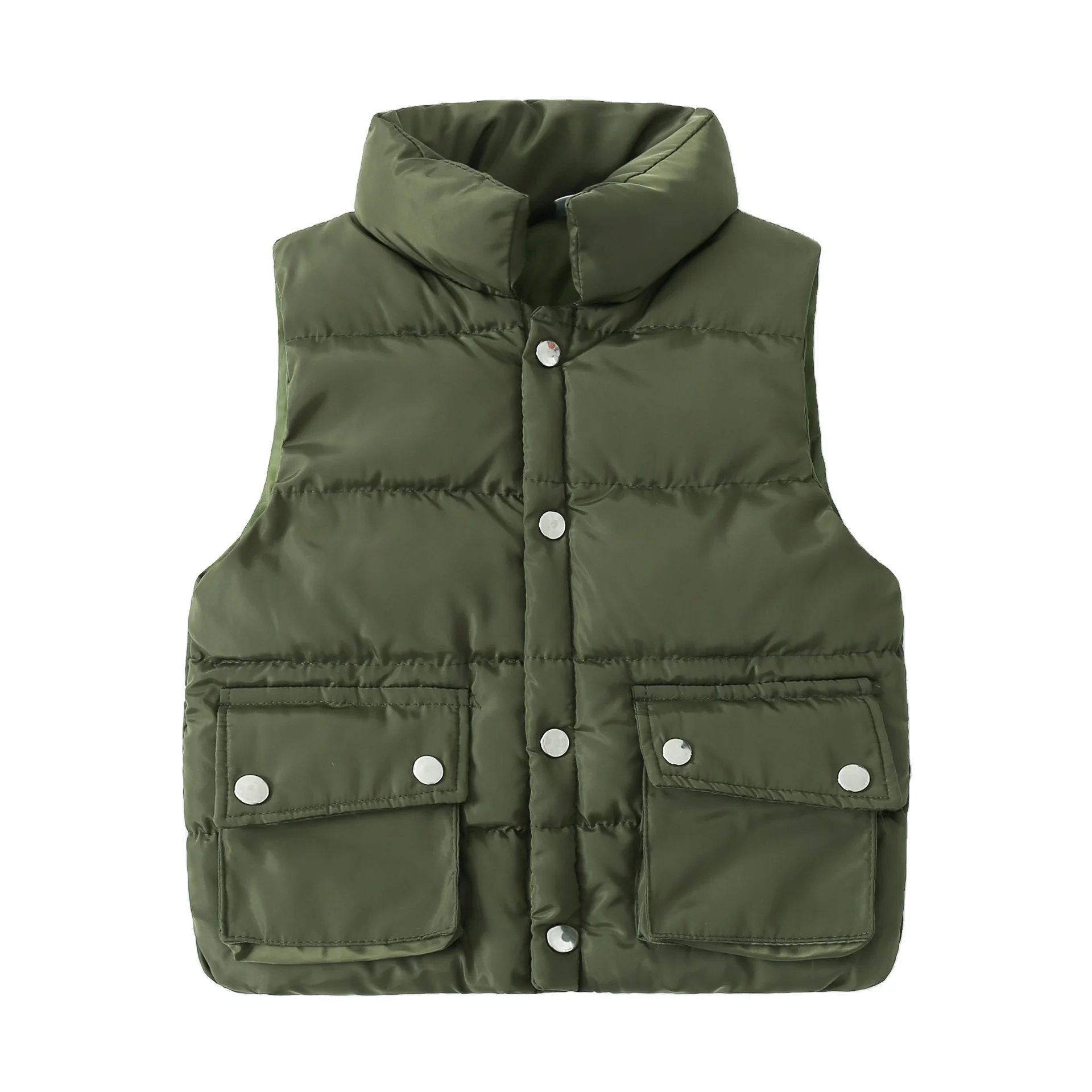 2022 warm winter work school children sleeveless down jacket warm winter kids zipper vest coat for boy girl