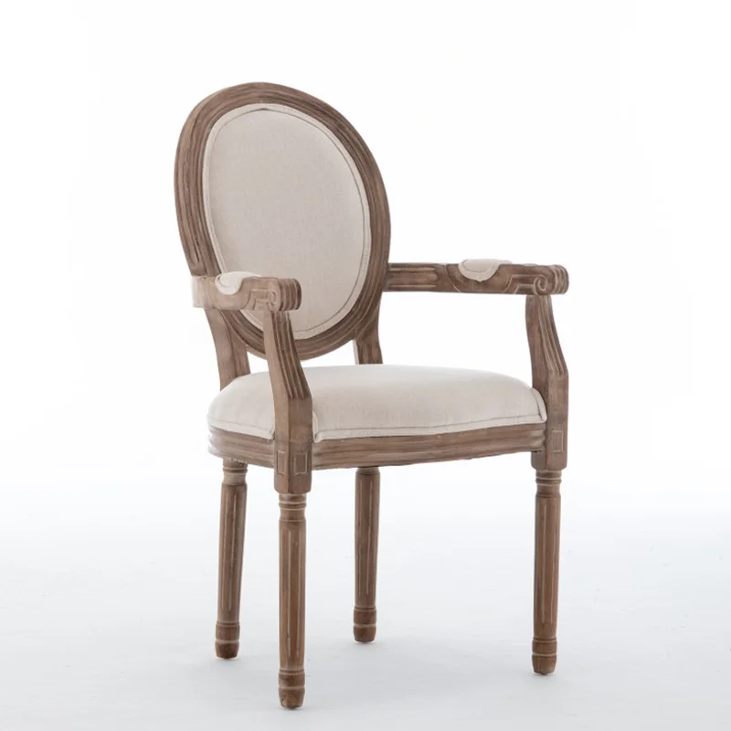 Oak louis chairs dining room wooden armrest dining room chairs with arms