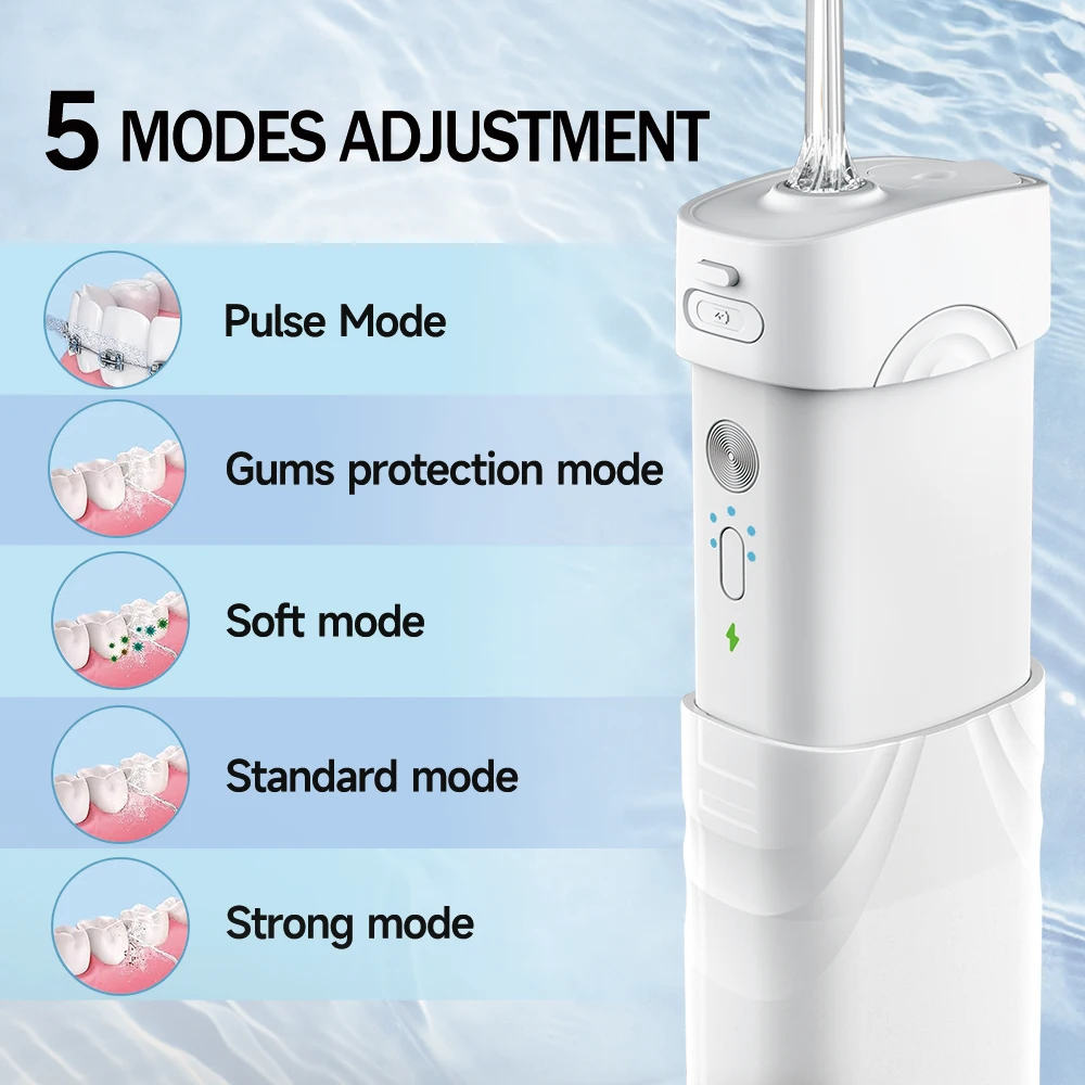 Water Flosser Mini Cordless Portable  5 Modes USB Cable Big Water Tank  IPX7 Waterproof, Home & Travel Oral Irrigato for Cleaner